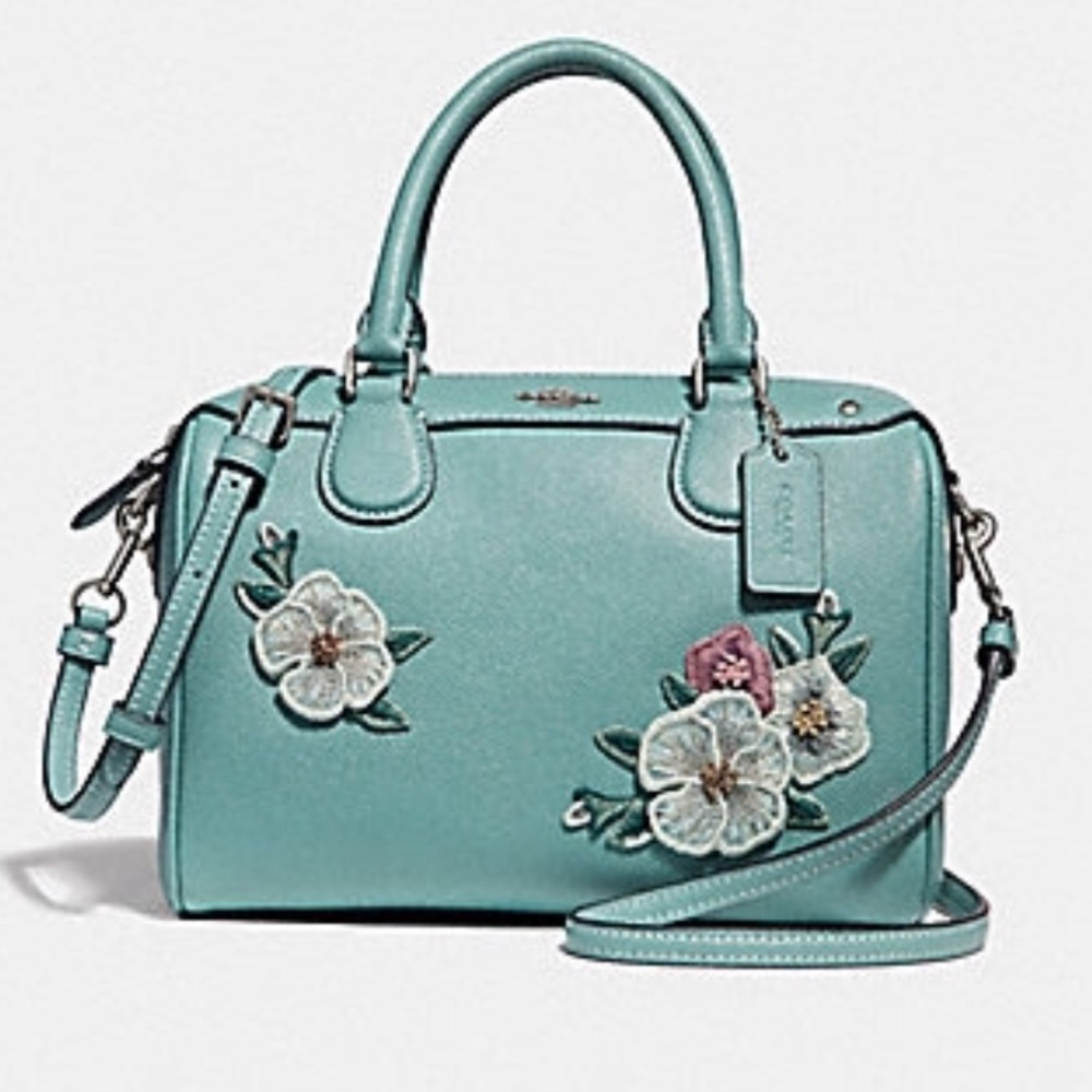 Coach Mini Bennett Satchel with Floral Embroidery